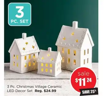 Kitchen Stuff Plus 3 pc. christmas village ceramic led decor set offer