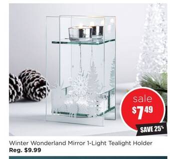 Kitchen Stuff Plus Winter wonderland mirror 1-light tealight holder offer