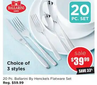 Kitchen Stuff Plus 20 pc. ballarini by henckels flatware set offer