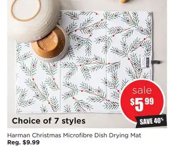 Kitchen Stuff Plus Harman christmas microfibre dish drying mat offer