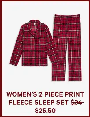 Joe Fresh Women's 2 piece print fleece sleep set offer