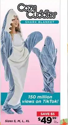 Showcase Cozy cuddler shark blanket offer