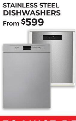 TA Appliances & Barbecues Stainless steel dishwashers offer