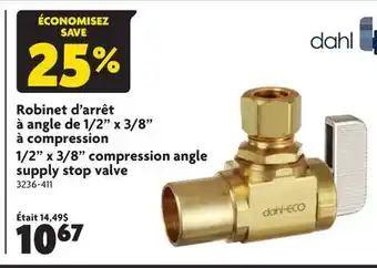 Home Hardware 1/2 x 3/8 compression angle supply stop valve offer