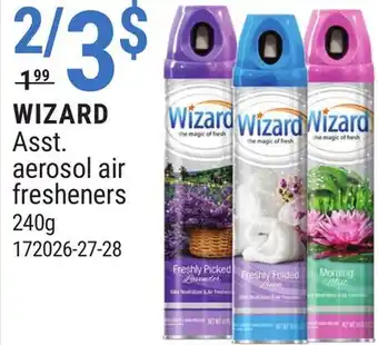 Rossy Wizard asst. aerosol air fresheners offer