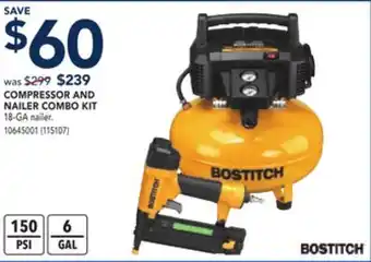RONA Bostitch compressor and nailer combo kit offer