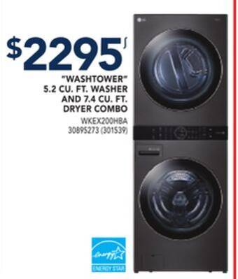 RONA Lg washtower 5.2 cu. ft. washer and 7.4 cu. ft. dryer combo offer