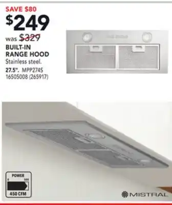 RONA Built-in range hood offer