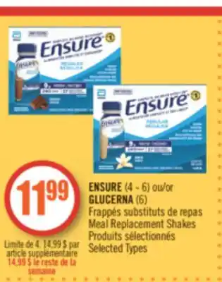 Pharmaprix Ensure (4 - 6) or glucerna (6) meal replacement shakes offer