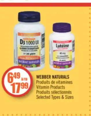 Pharmaprix Webber naturals vitamin products offer