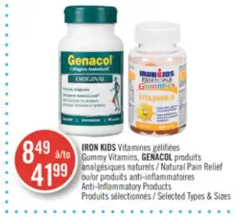 Pharmaprix Iron kids gummy vitamins, genacol natural pain relief offer