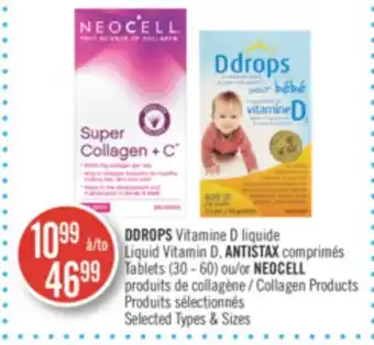 Pharmaprix Dorops liquid vitamin d, antistax tablets (30-30) or neocell collagen products offer