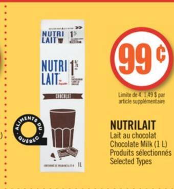 Pharmaprix Nutrilait chocolate milk offer