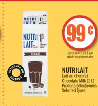 Pharmaprix Nutrilait chocolate milk offer