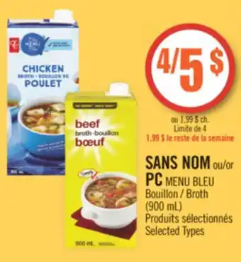 Pharmaprix No name or pc blue menu broth offer