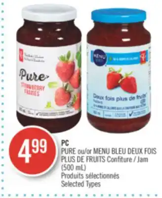 Pharmaprix Pc pure or blue menu deux fois plus de fruits jam offer
