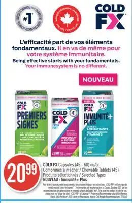 Pharmaprix Cold fx capsules (45 - 60) or chewable tablets (45) offer