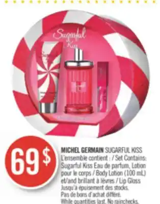 Pharmaprix Michel germain sugarful kiss set contains: sugarful kiss eau de parfum, lotion body lotion (100 ml) and lip gloss offer