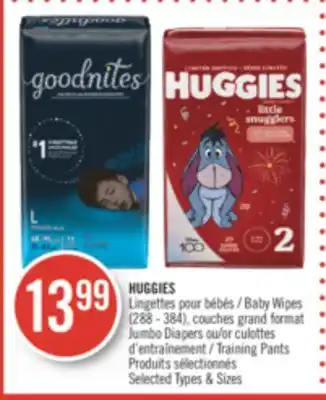 Pharmaprix Huggies baby wipes (288 - 384), training pants offer