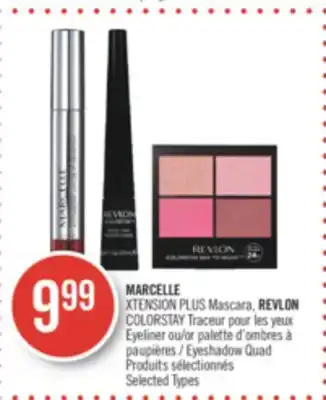 Pharmaprix Marcelle xtension plus mascara, revlon colorstay eyeliner or eyeshadow quad offer
