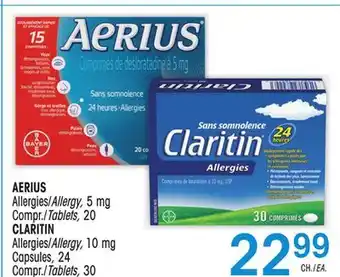 Uniprix Aerius allergies/allergy, 5 mg claritin allergies/allergy, 10 mg offer