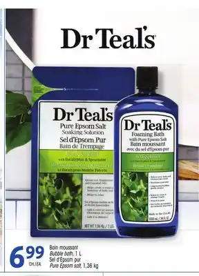 Uniprix Dr teal's bain moussant bubble bath, 1 l / sel d'epsom pur pure epsom salt offer