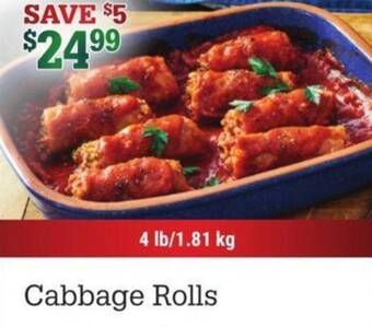 M&M Meat Shops Cabbage Rolls 4 lb/1.81 kg offer