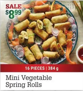 M&M Meat Shops Mini Vegetable Spring Rolls 16 PIECES, 384g offer