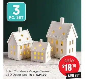 Kitchen Stuff Plus 3 pc. christmas village ceramic led decor set offer