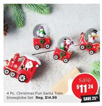 Kitchen Stuff Plus 4 pc. christmas fun santa train snowglobe set offer