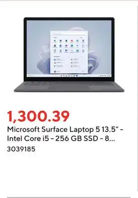 Staples Microsoft surface laptop 5 13.5 - intel core i5 - 256 gb ssd - 8 gb ram - windows 11 home - platinum offer
