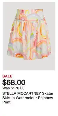 Holt Renfrew Stella mccartney skater skirt in watercolour rainbow print offer