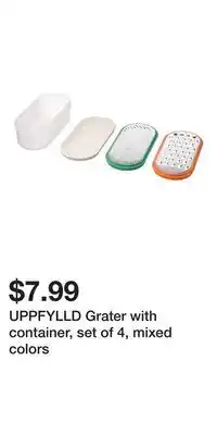 IKEA Uppfylld grater with container, set of 4, mixed colors offer