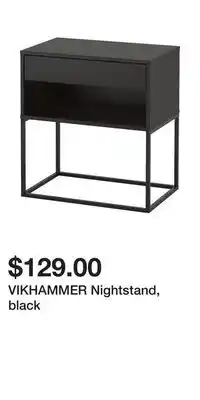IKEA Vikhammer nightstand, black offer
