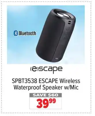2001 Audio Video Escape wireless waterproof speaker w/mic offer