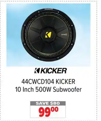 2001 Audio Video Kicker 10 inch 500w subwoofer offer