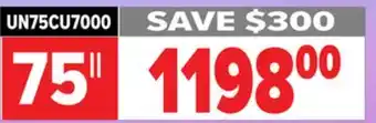 2001 Audio Video Samsung uhd 4k smart crystal display 75 offer