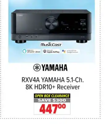 2001 Audio Video Yamaha 5.1-ch. 8k hdr10+ receiver offer
