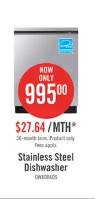 The Brick Samsung 44 dba dishwasher with stormwash+ - dw80b6060us/ac offer