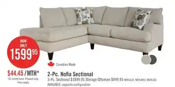 The Brick Nofia 2-piece chenille left-facing sectional - linen offer