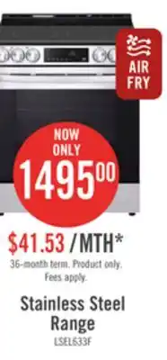 The Brick Lg 6.3 cu. ft. smart electric range with air fry - lsel6333f offer