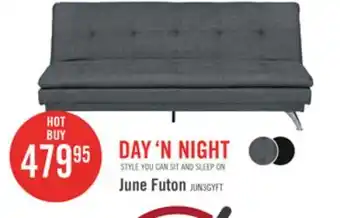 The Brick June linen-look fabric futon - grey offer