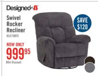 The Brick 8527 chenille swivel recliner - fighter charcoal offer