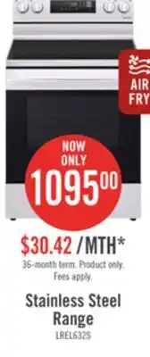 The Brick Lg 6.3 cu. ft. smart convection electric range with air fry - lrel6323s offer