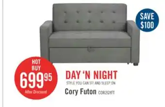 The Brick Corey velvet futon - grey offer
