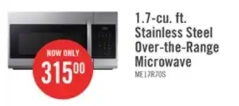 The Brick Samsung 1.7 cu. ft. over-the-range microwave - me17r7011es/ac offer
