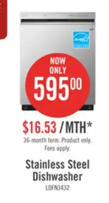 The Brick Lg 24 front control built-in dishwasher with quadwash - ldfn3432t offer