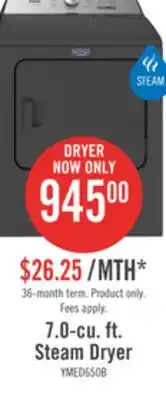 The Brick Maytag 7 cu. ft. pet pro electric dryer - ymed6500mbk offer
