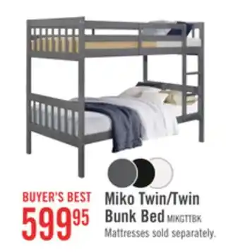 The Brick Miko twin open panel bunk bed grey offer