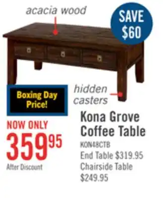 The Brick Kona grove coffee table - dark coffee bean offer